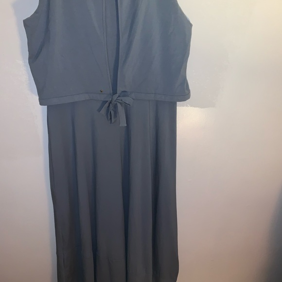NWT CUYANA ASYMETRICAL OVERLAY DRESS Dusk Blue Size Medium - Picture 9 of 11